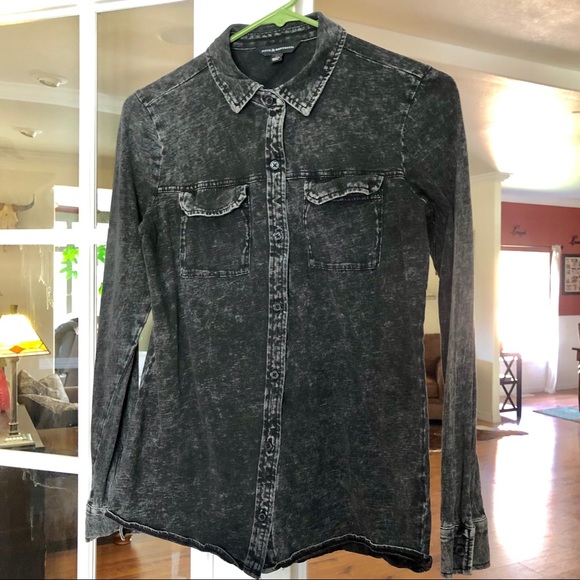 Rock & Republic Tops - Rock & Republic S Grey Marled Button Down Blouse